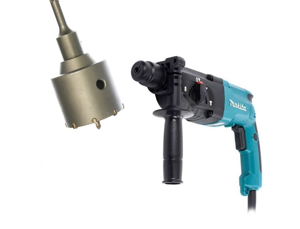 Перфоратор Makita HR 2470 в комплекте с коронкой для подрозетников